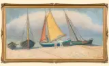 Włodzimierz Nałęcz, ŁODZIE NA BRZEGU, PRZED 1926, pastel, karton