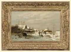 August Fink, RANKIEM NA POLOWANIE, olej, płótno