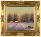 ZIMOWY ZMIERZCH by Wiktor Korecki, olej, płótno, sold Mar 2009