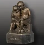 Victor Heinrich Seifert, BAJKI, ok. 1925, patinated bronze, stone base