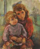 Katarzyna Librowicz, DZIEWCZYNKI, ok. 1960, olej, płótno