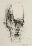 Bez tytułu by Zdzisław Beksiński, 1989, tusz pióro, papier, sold Feb 2009