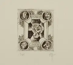 Exlibris Sauliaus Varno by Stasys Eidrigevičius, 1971, akwaforta, papier, sold Feb 2009