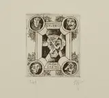 Stasys Eidrigevičius, Exlibris Sauliaus Varno, 1971, akwaforta, papier