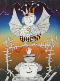 Dmitrij Markelov, Rozmowy rodzinne, 1995, akwarela, tusz, pióro, papier