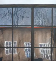 Barbara Skąpska, Okna, 1993, olej, płótno