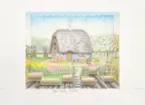 Mały biały domek by Jacek Yerka, 2007, kredki barwne, ołówek, karton, sold Feb 2009