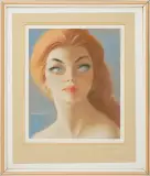Stefan Żechowski, Portret rudowłosej kobiety, ok.1973, pastel, papier