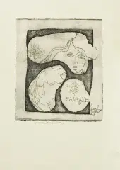 Stanisław Dawski, Ex libris Johannesa ? J. Hanratha, akwaforta, akwatinta, papier