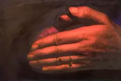 Izabela Gustowska, Trwając I, 2000, technika mieszana, papier