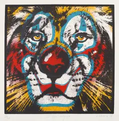 Edward Lutczyn, En face, 1981, serigrafia barwna, papier