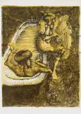 Kąpiąca się i satyr by Jan Lebensztejn, litografia barwna, papier, sold Jan 2009