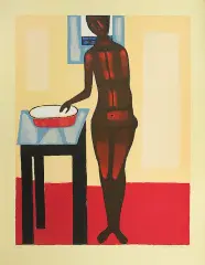 Jerzy Nowosielski, Akt z miską, 1999, serigrafia barwna, papier
