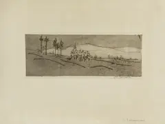Jan Rubczak, Z Zakopanego, akwaforta, sucha igła, papier kremowy