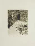 Stanisław Wejman, Taniec przed niskimi drzwiami, 1981, akwaforta, papier