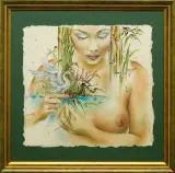 Tkaczka (Chińska bajka) by Anna Ewa (Hannah) Miarczyńska, 2008, akwarela, tusz, pastel, papier, sold Dec 2008