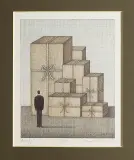 Prezenty by Joanna Wiszniewska-Domańska, 1999, akwaforta barwna, papier, sold Dec 2008