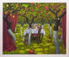 Jacek Yerka, Sad poziomkowy, 2002, giclée, papier