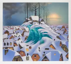 Jacek Yerka, Zimowa fala, 2005, giclee