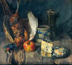 MARTWA NATURA Z BAŻANTEM by Hans Richter-Damm, olej, płótno, sold Dec 2008