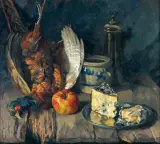 Hans Richter-Damm, MARTWA NATURA Z BAŻANTEM, olej, płótno