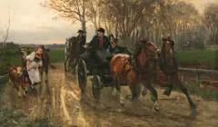Adolf van der Venne, W DRODZE NA JARMARK, ok. 1880, olej, płótno