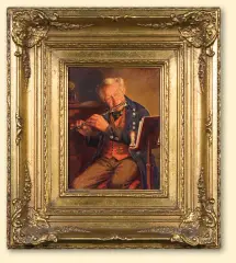 Otto Kirchner, KONCERT PRZY ŚWIECY, olej, sklejka