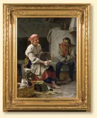 Juliusz Zuber, W HUCULSKIEJ CHACIE, 1890, olej, płótno
