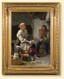 Juliusz Zuber, W HUCULSKIEJ CHACIE, 1890, olej, płótno
