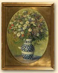 Rolf Friedmann, KWIATY POLNE, 1929, olej, tektura