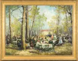 Alexander Thiele, OGRÓDEK PIWNY, po 1950, olej, płótno