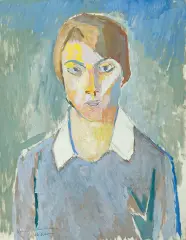 PORTRET MODELKI by Xawery Dunikowski, po 1946, olej, kredka, karton, offered Dec 2008