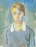 Xawery Dunikowski, PORTRET MODELKI, po 1946, olej, kredka, karton