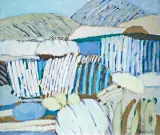 PEJZAŻ-ALASKA by Tadeusz Dominiku, 1994, olej, płótno, sold Dec 2008
