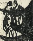 Maria Jarema, CHWYTY, 1954, monotypia, papier
