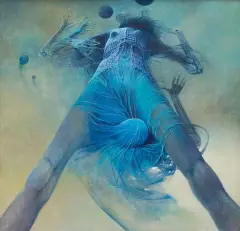 BEZ TYTUŁU by Zdzisław Beksiński, 1981, olej, płyta pilśniowa, sold Dec 2008