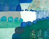 PEJZAŻ by Tadeusz Dominiku, 1995, olej, płótno, sold Dec 2008