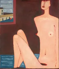 AKT by Jerzy Nowosielski, 1982, olej, płótno, sold Dec 2008