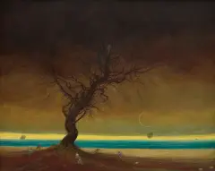 BEZ TYTUŁU by Zdzisław Beksiński, 1975, olej, płyta pilśniowa, sold Dec 2008