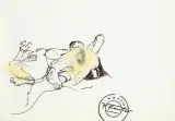 Tadeusz Kantor, DWIE LEŻĄCE POSTACI, flamaster, pastel, papier