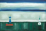 KRAJOBRAZ Z CERKWIĄ by Jerzy Nowosielski, 1989, olej, płótno, sold Nov 2008