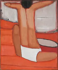 Jerzy Nowosielski, KOBIETA NA PLAŻY, 1959, olej, płótno