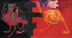 Marek Sobczyk, PRAWOSŁAWIE I LUD, 1986/87, olej, płótno