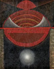 Zbigniew Makowski, SŁOŃCA, lata 60. XX w., olej, płótno