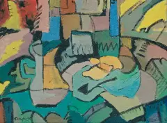 KOMPOZYCJA by Fryderyk Antoni Hayder, 1972, olej, dykta, offered Nov 2008