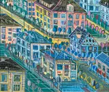 BIAŁOGARD by Edward Dwurnik, 1996, tempera, papier, sold Nov 2008