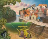 PRZYPŁYW by Jacek Yerka, 2008, pastel, papier, sold Nov 2008