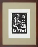 Szewc, z cyklu Judaica by Jerzy Duda-Gracz, 1965, drzeworyt, papier, sold Oct 2008