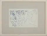 Kompozycja by Jan Lebensztejn, długopis, flamaster, papier, sold Oct 2008