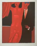 Portret ślubny by Jerzy Nowosielski, 1998, serigrafia barwna, papier, sold Oct 2008